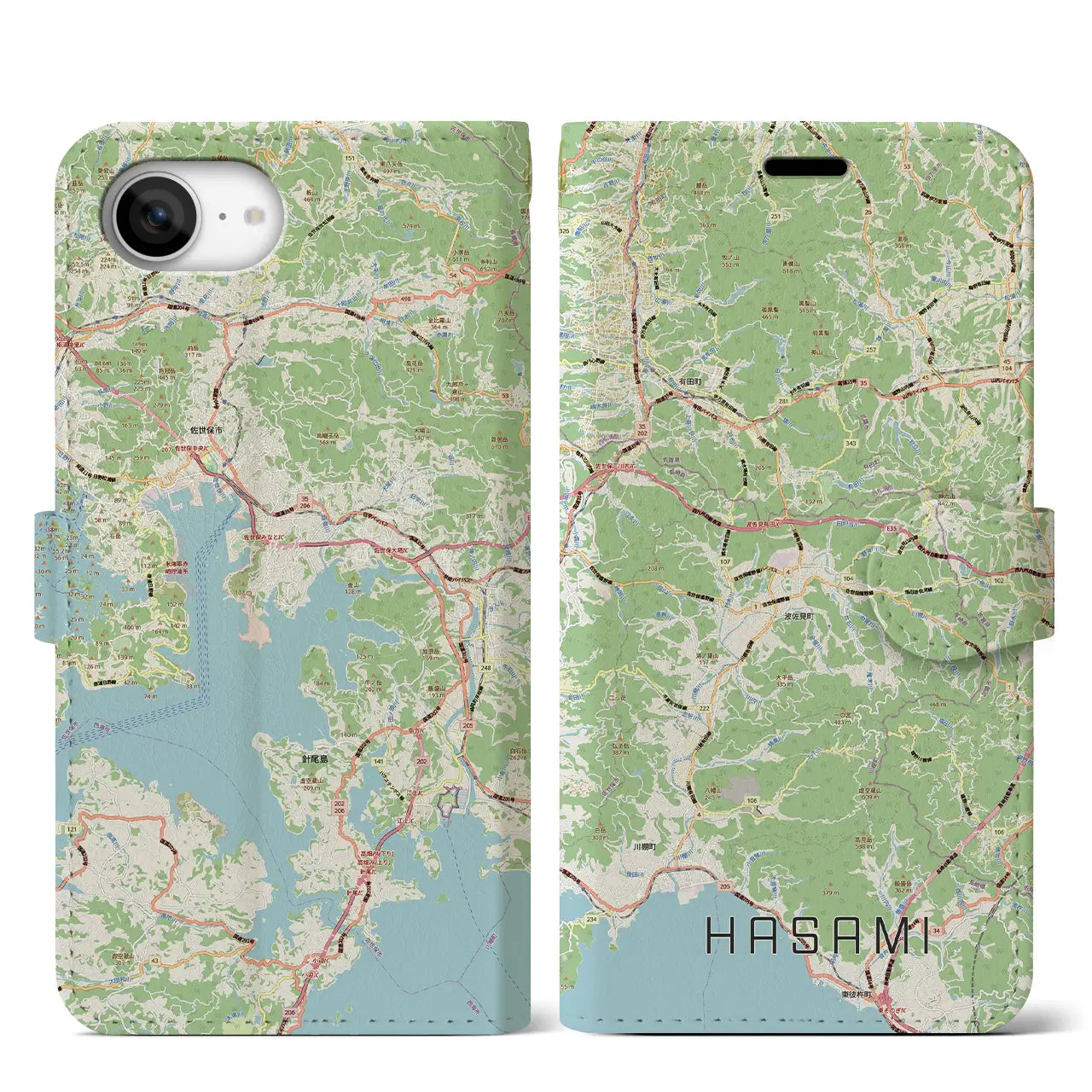 【波佐見（長崎県）】地図柄iPhoneケース（手帳タイプ）
