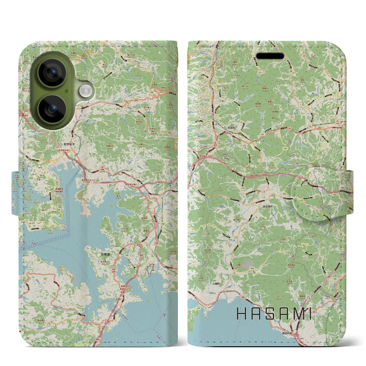 【波佐見（長崎県）】地図柄iPhoneケース（手帳タイプ）