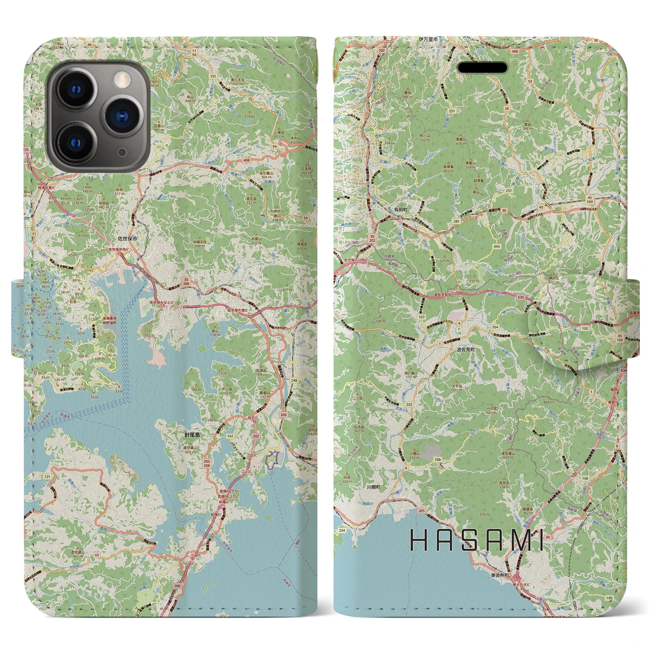【波佐見（長崎県）】地図柄iPhoneケース（手帳タイプ）