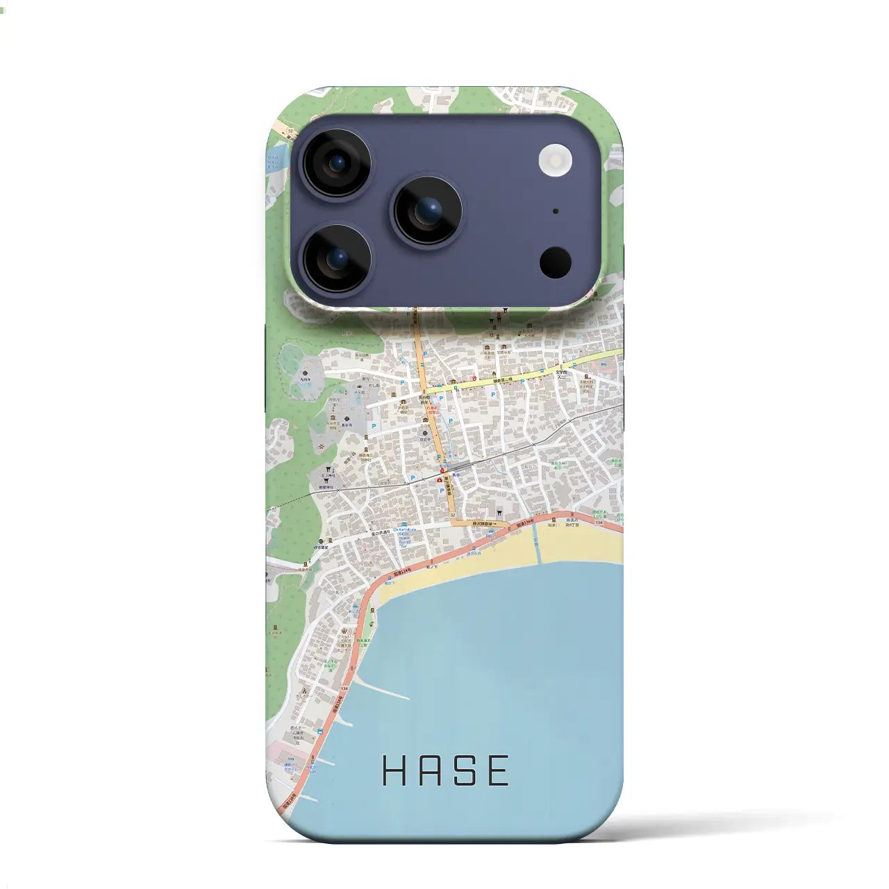 【長谷（神奈川県）】地図柄iPhoneケース（バックカバータイプ）ブラック・iPhone 17 Pro Max 用