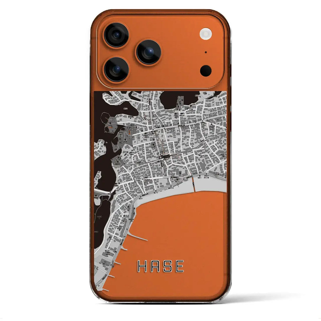 【長谷(神奈川県)】地図柄iPhoneケース(クリアタイプ)モノトーン・iPhone 17 Pro Max 用