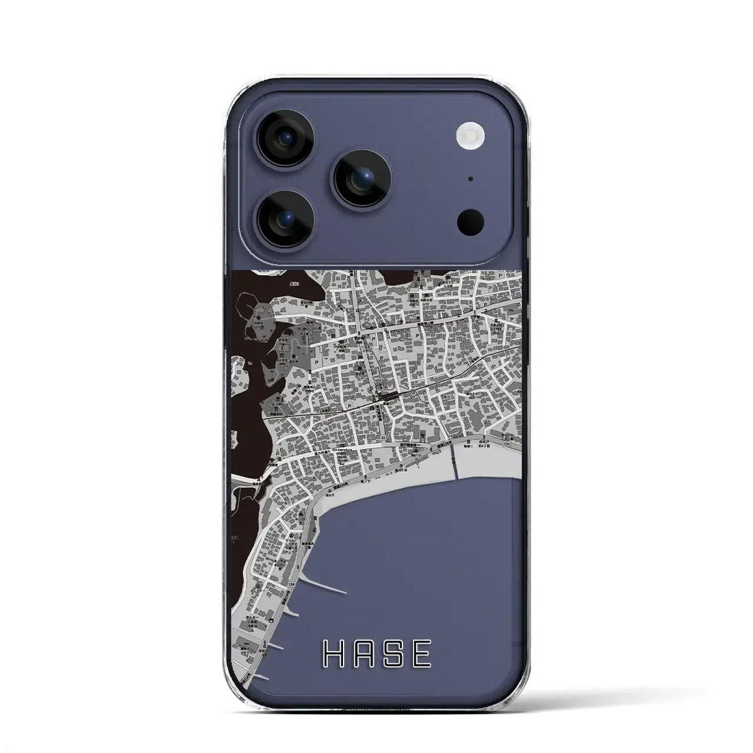 【長谷(神奈川県)】地図柄iPhoneケース(クリアタイプ)モノトーン・iPhone 17 Pro Max 用
