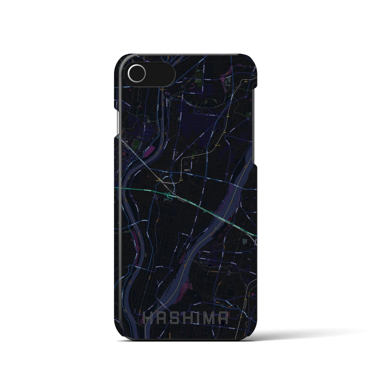 【羽島（岐阜県）】地図柄iPhoneケース（バックカバータイプ）