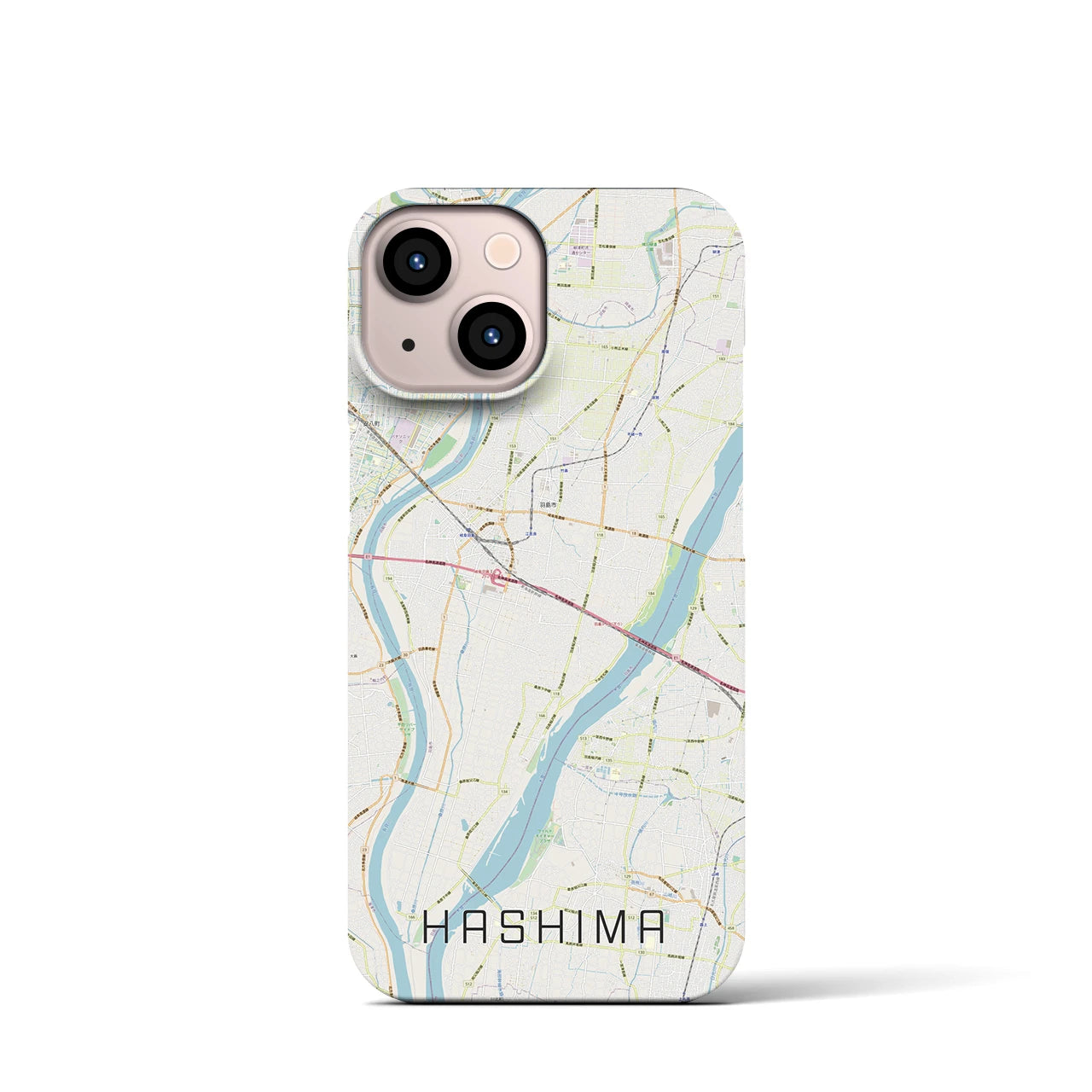 【羽島（岐阜県）】地図柄iPhoneケース（バックカバータイプ）