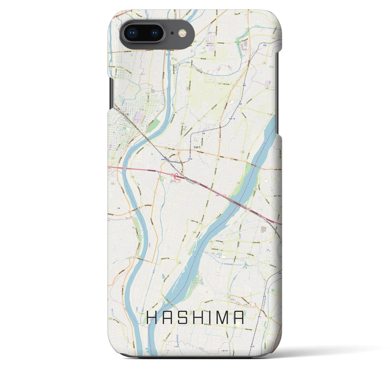 【羽島（岐阜県）】地図柄iPhoneケース（バックカバータイプ）