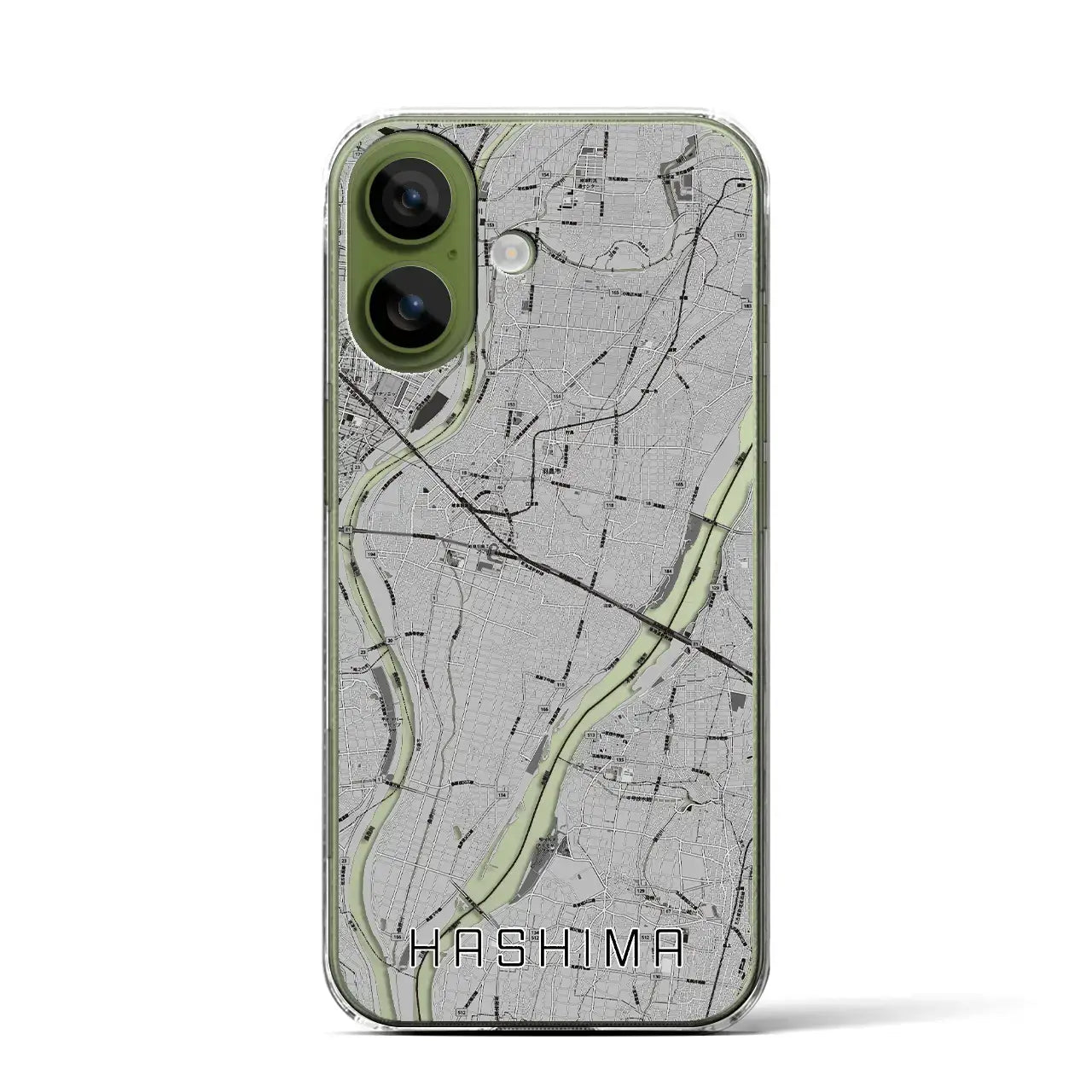 【羽島（岐阜県）】地図柄iPhoneケース（クリアタイプ）