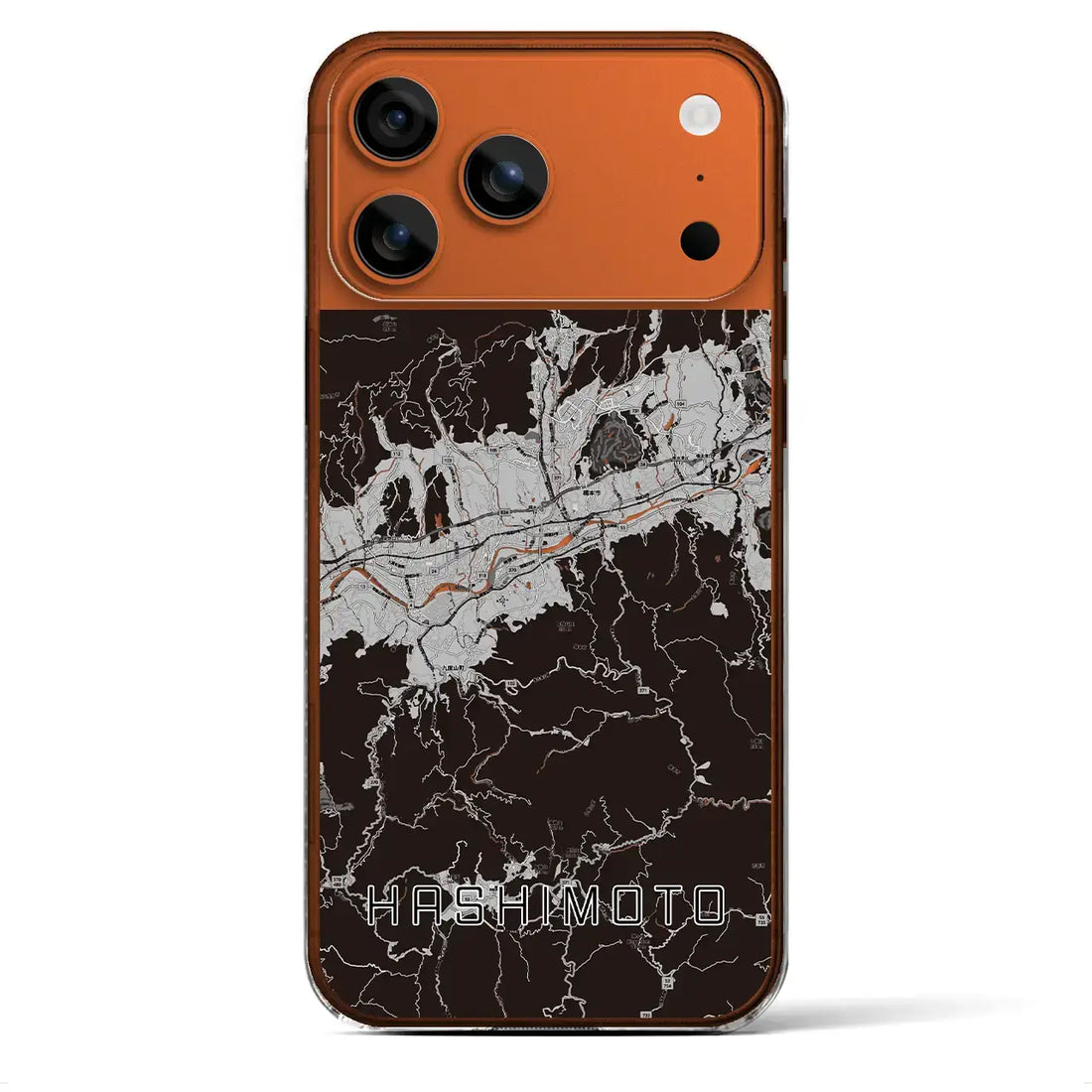 【橋本(和歌山県)】地図柄iPhoneケース(クリアタイプ)モノトーン・iPhone 17 Pro Max 用