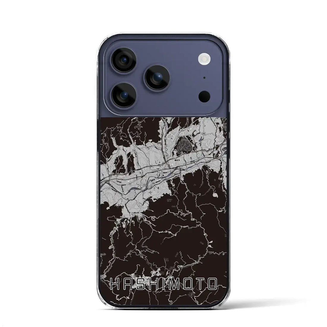 【橋本(和歌山県)】地図柄iPhoneケース(クリアタイプ)モノトーン・iPhone 17 Pro Max 用