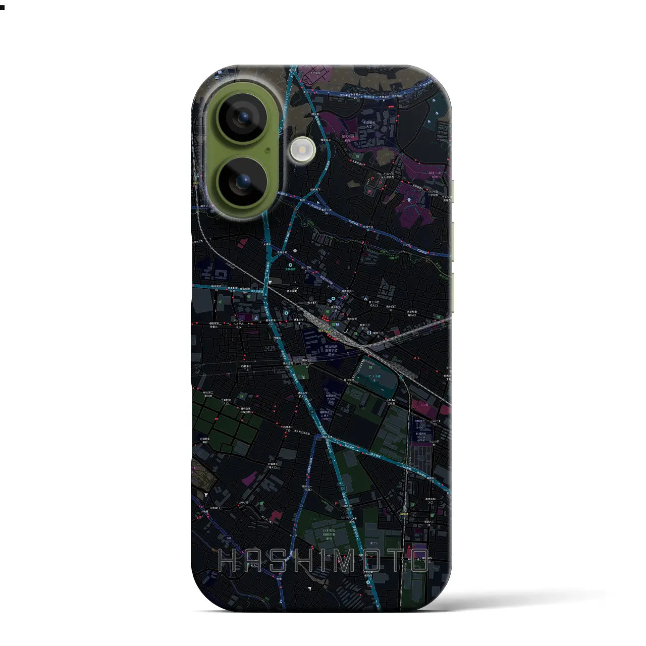 【橋本（神奈川県）】地図柄iPhoneケース（バックカバータイプ）