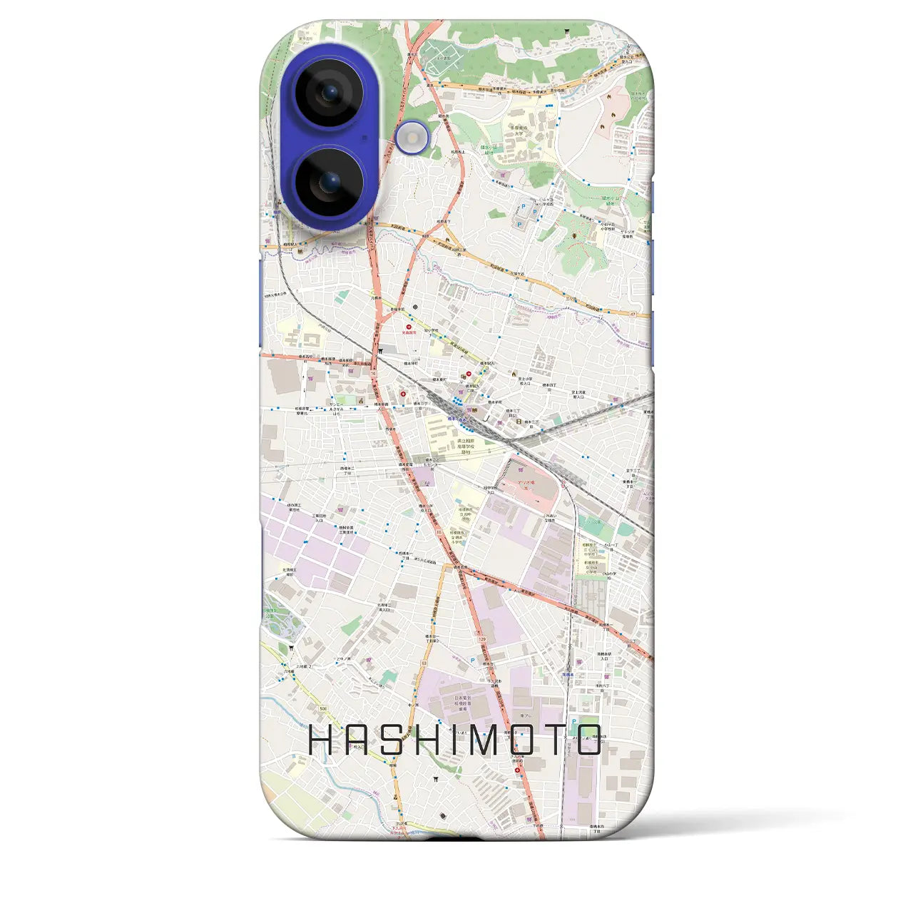 【橋本（神奈川県）】地図柄iPhoneケース（バックカバータイプ）ナチュラル・iPhone 16 Pro Max 用