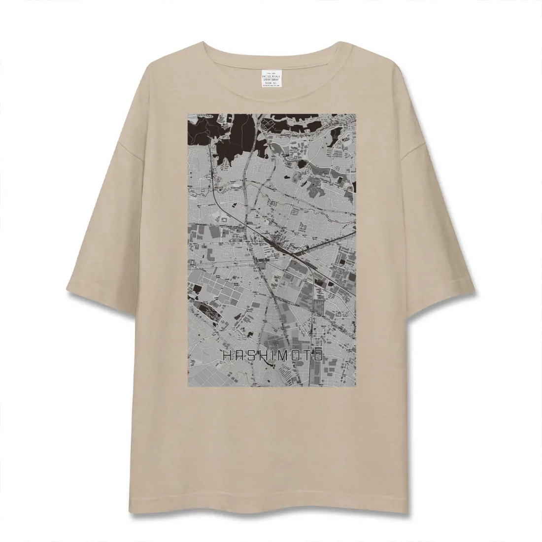 【橋本（神奈川県）】地図柄ビッグシルエットTシャツ
