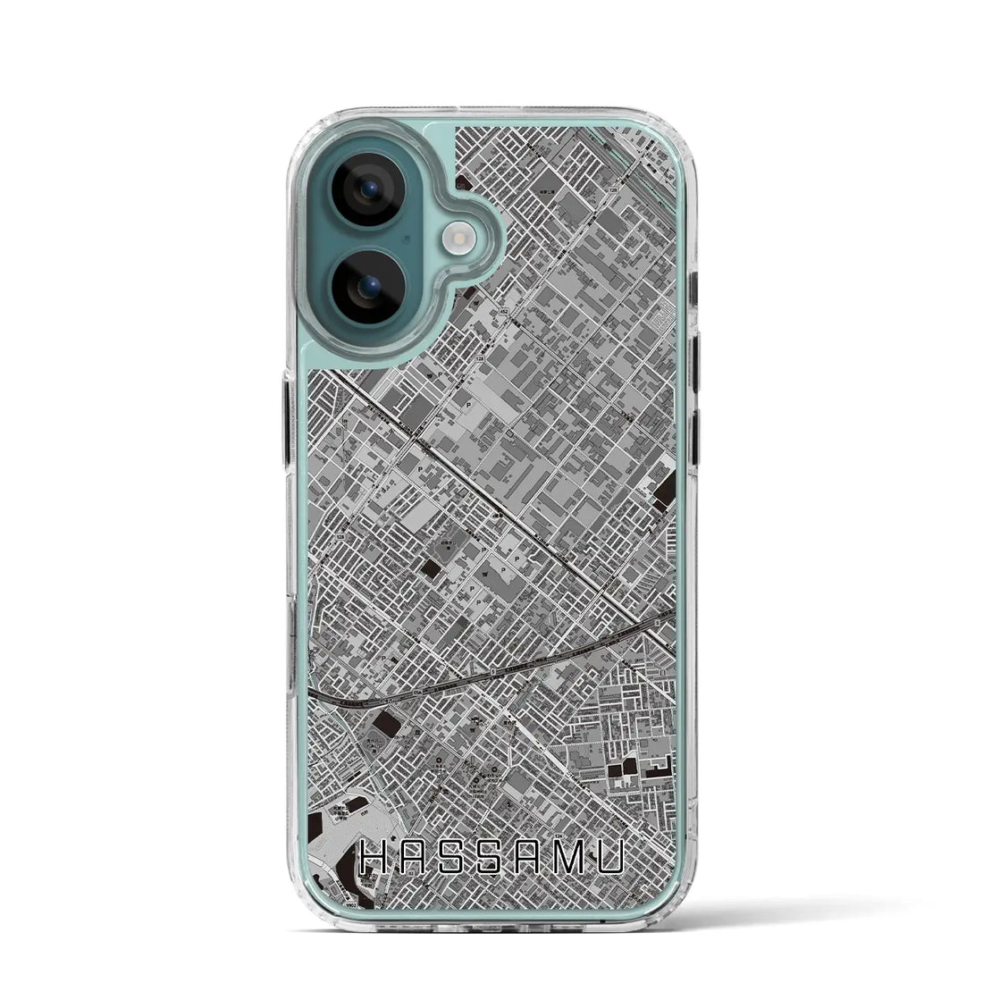 【発寒（北海道）】地図柄iPhoneケース（MagSafeタイプ）モノトーン・iPhone 16 Pro 用