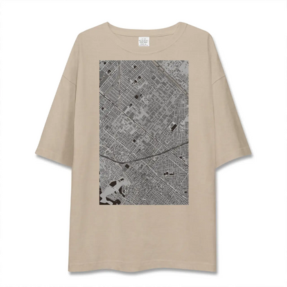 【発寒（北海道）】地図柄ビッグシルエットTシャツ