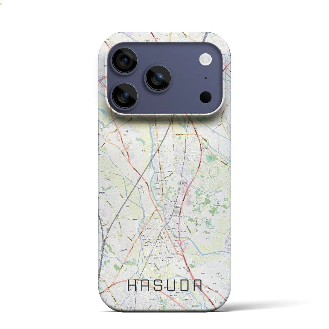 【蓮田(埼玉県)】地図柄iPhoneケース(バックカバータイプ)ブラック・iPhone 17 Pro Max 用