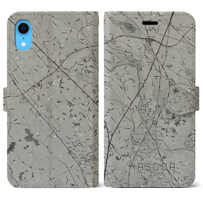 【蓮田（埼玉県）】地図柄iPhoneケース（手帳タイプ）モノトーン・iPhone XR 用