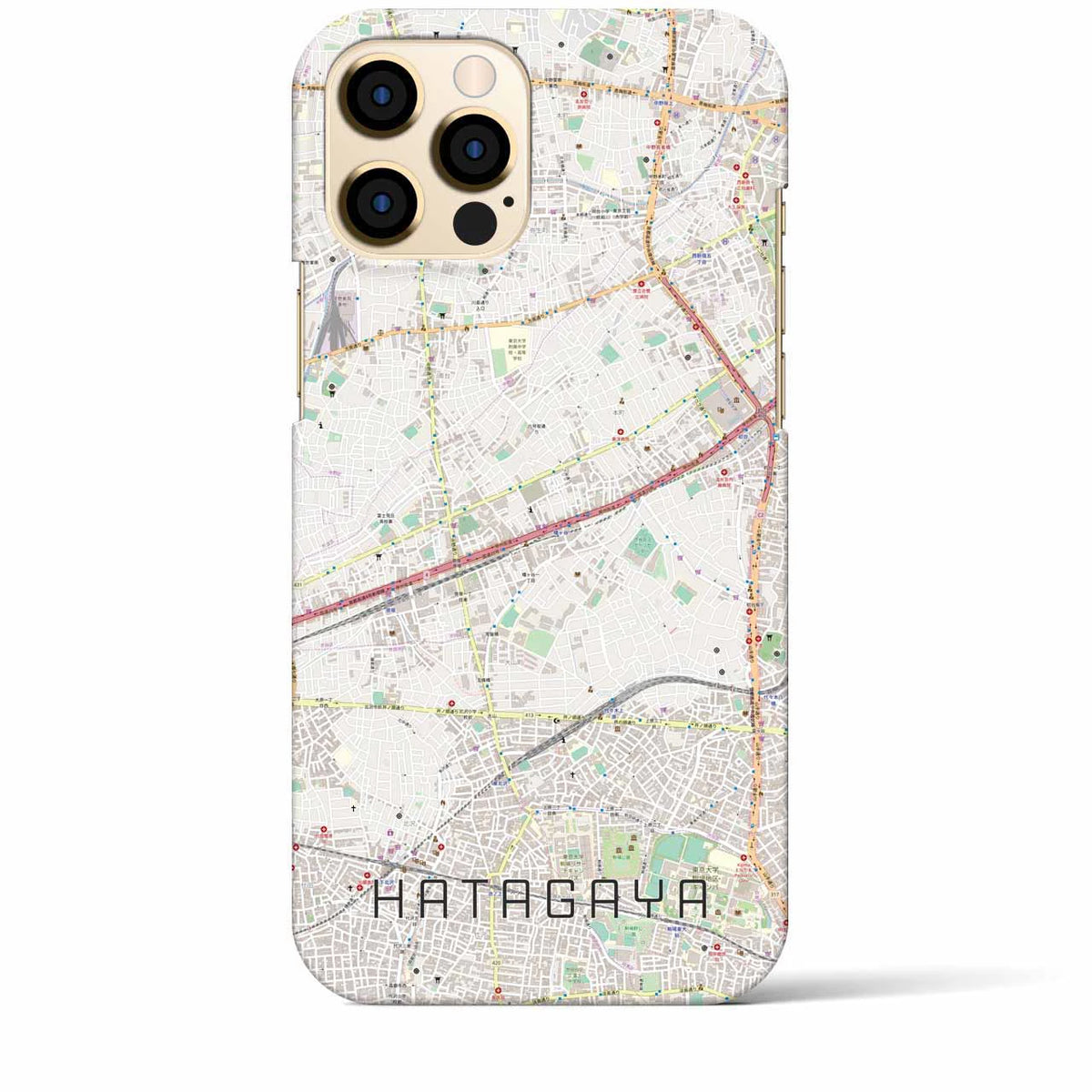 【幡ヶ谷（東京都）】地図柄iPhoneケース（バックカバータイプ）