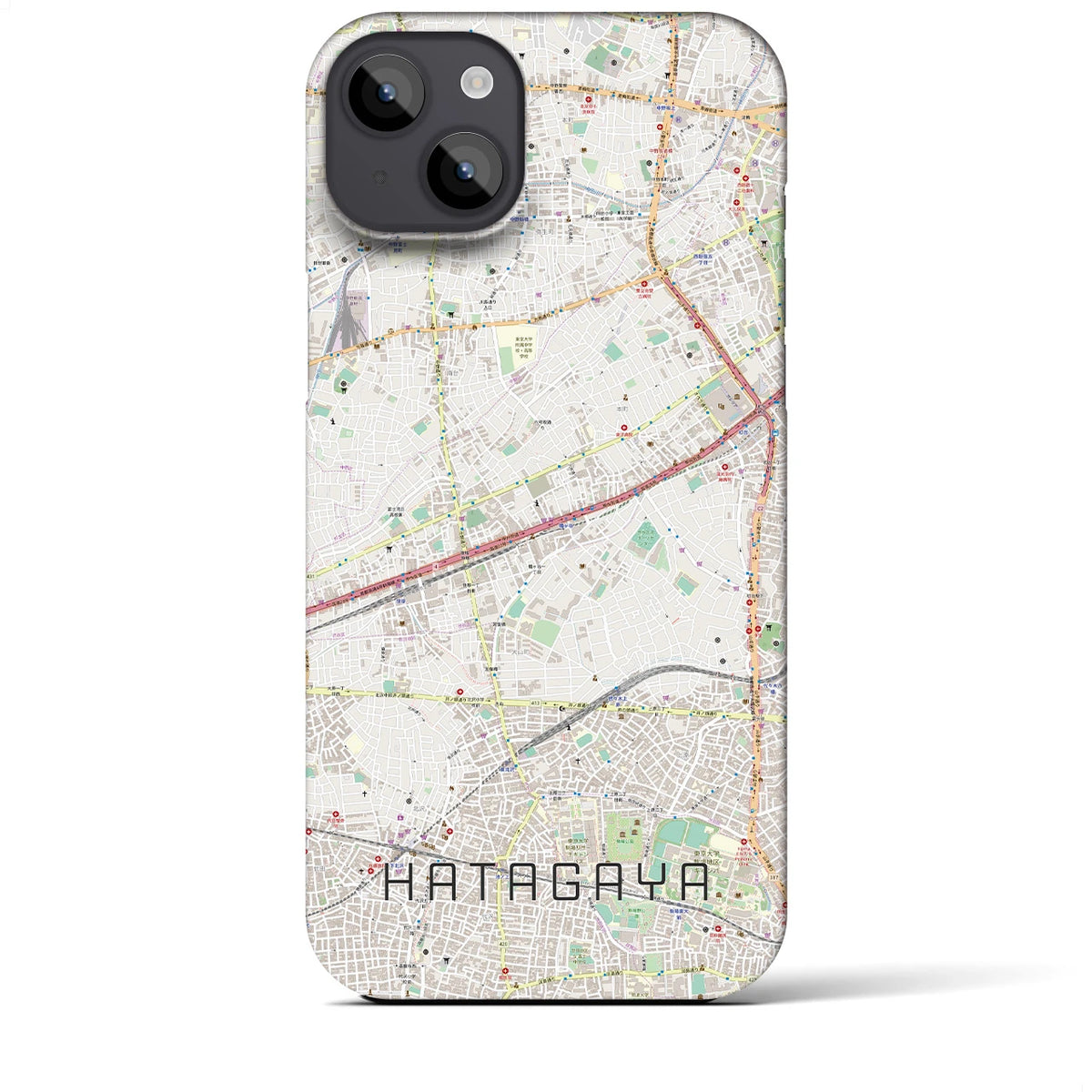 【幡ヶ谷（東京都）】地図柄iPhoneケース（バックカバータイプ）