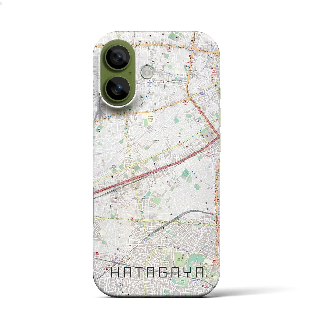 【幡ヶ谷（東京都）】地図柄iPhoneケース（バックカバータイプ）ブラック・iPhone 17 Pro Max 用