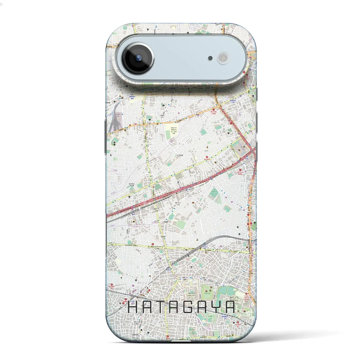 【幡ヶ谷（東京都）】地図柄iPhoneケース（バックカバータイプ）ブラック・iPhone 17 Pro Max 用