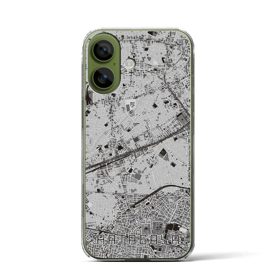 【幡ヶ谷（東京都）】地図柄iPhoneケース（クリアタイプ）モノトーン・iPhone 17 Pro Max 用