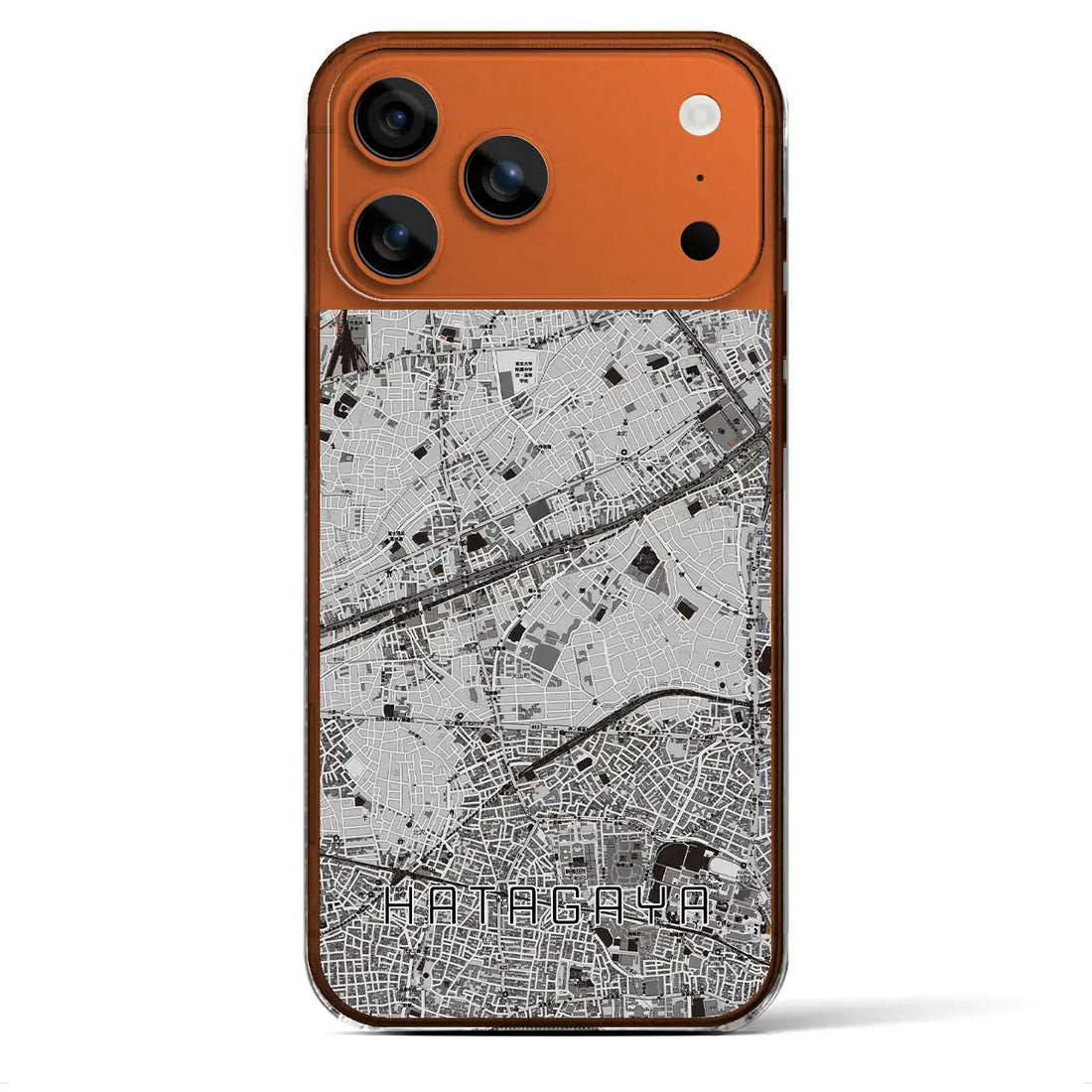 【幡ヶ谷(東京都)】地図柄iPhoneケース(クリアタイプ)モノトーン・iPhone 17 Pro Max 用