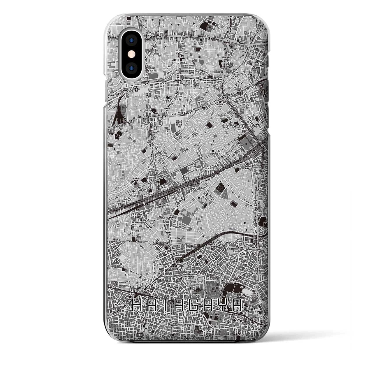 【幡ヶ谷（東京都）】地図柄iPhoneケース（クリアタイプ）モノトーン・iPhone XS Max 用