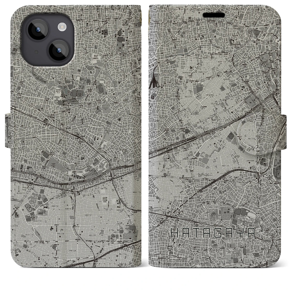 【幡ヶ谷（東京都）】地図柄iPhoneケース（手帳タイプ）