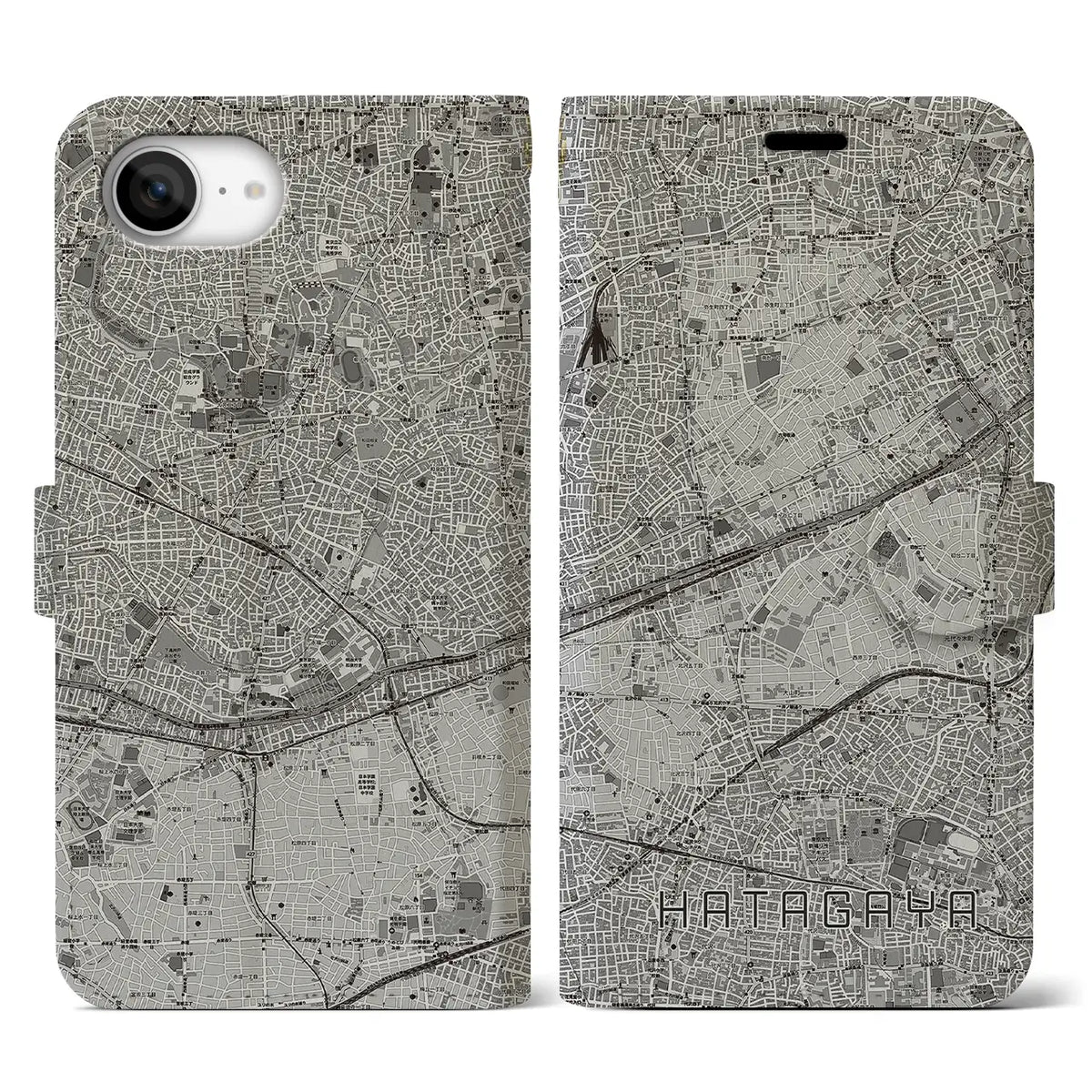 【幡ヶ谷（東京都）】地図柄iPhoneケース（手帳タイプ）