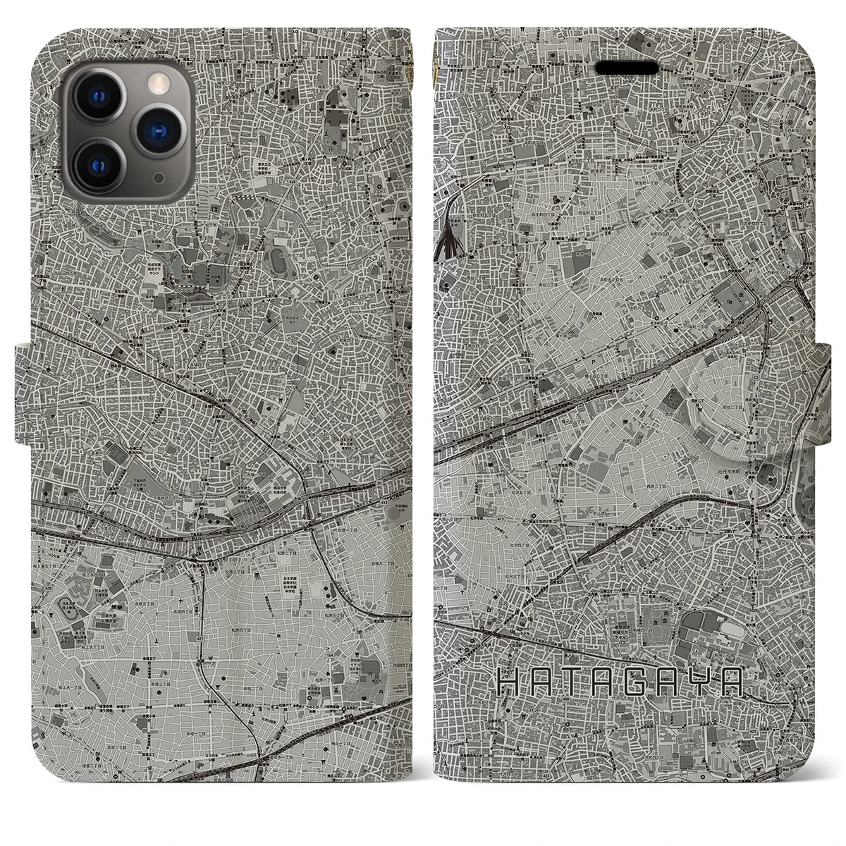 【幡ヶ谷（東京都）】地図柄iPhoneケース（手帳タイプ）