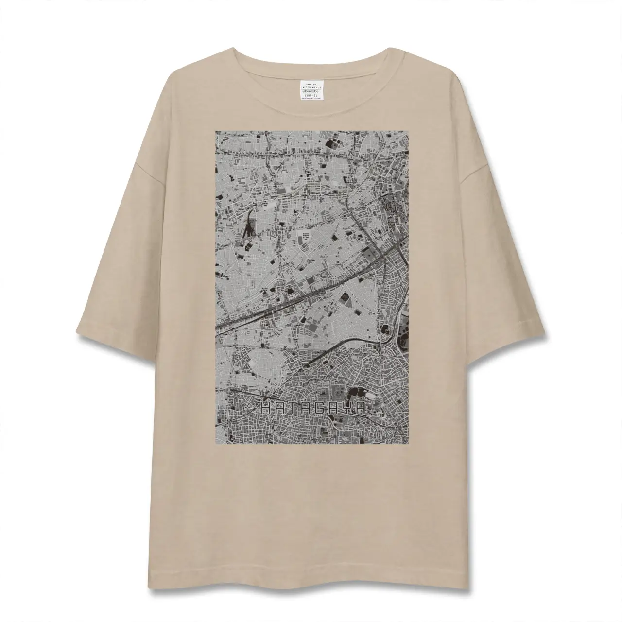【幡ヶ谷（東京都）】地図柄ビッグシルエットTシャツ