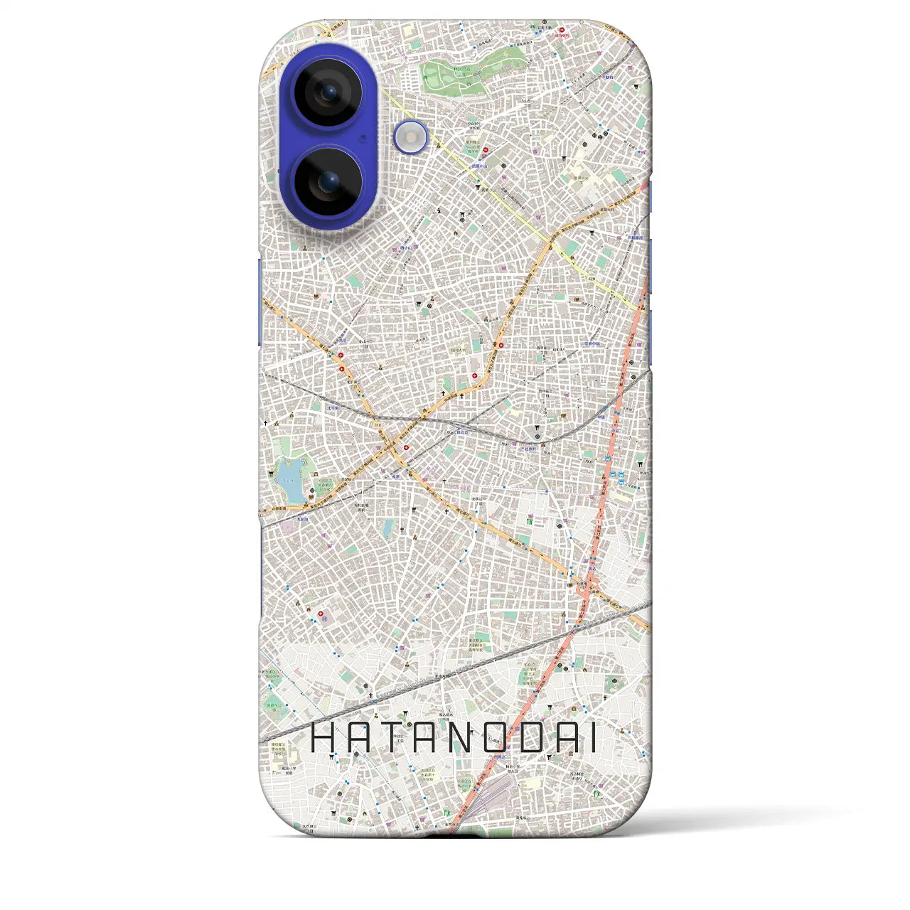 【旗の台（東京都）】地図柄iPhoneケース（バックカバータイプ）ナチュラル・iPhone 16 Pro Max 用