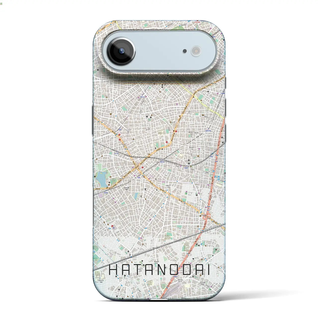 【旗の台（東京都）】地図柄iPhoneケース（バックカバータイプ）ブラック・iPhone 17 Pro Max 用