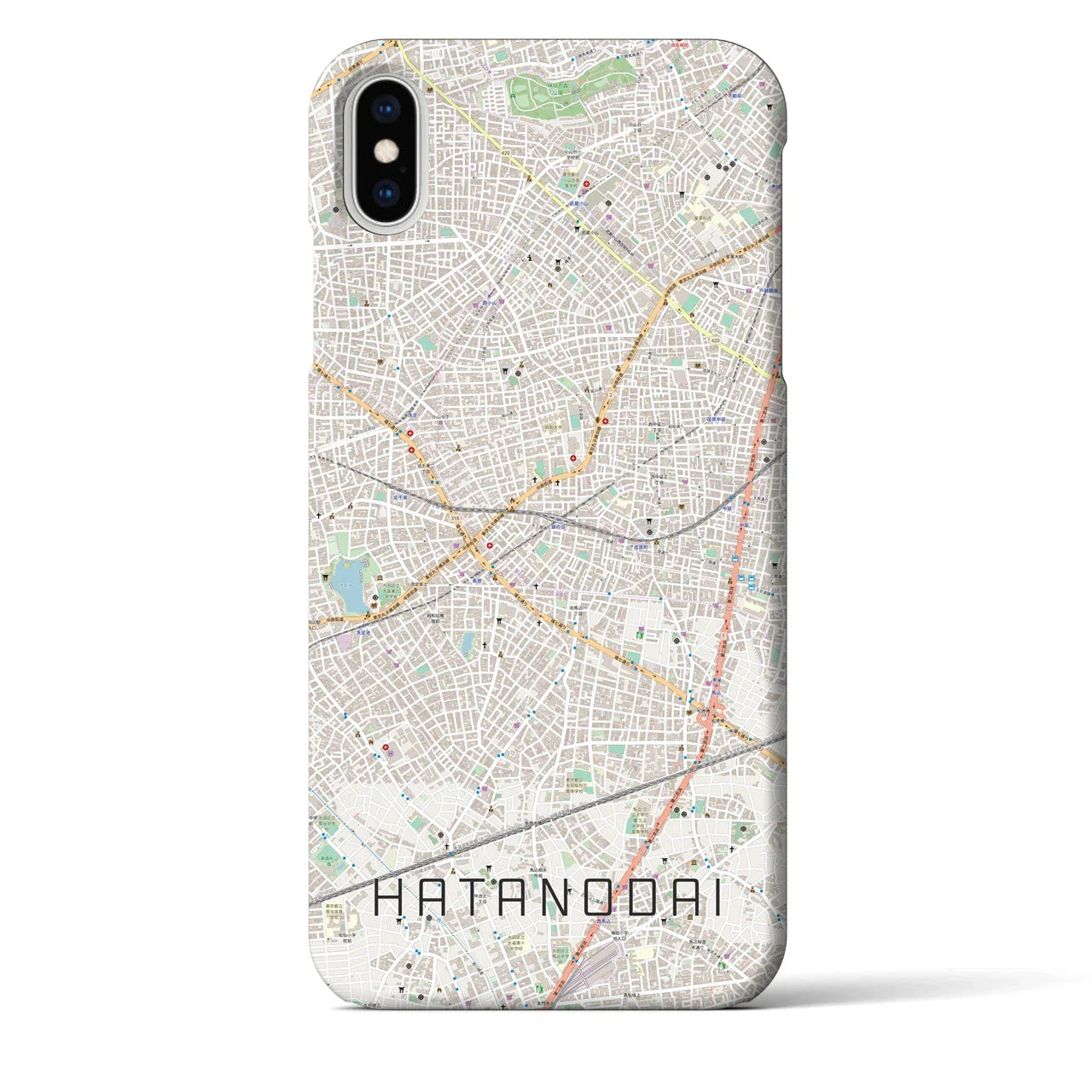 【旗の台（東京都）】地図柄iPhoneケース（バックカバータイプ）