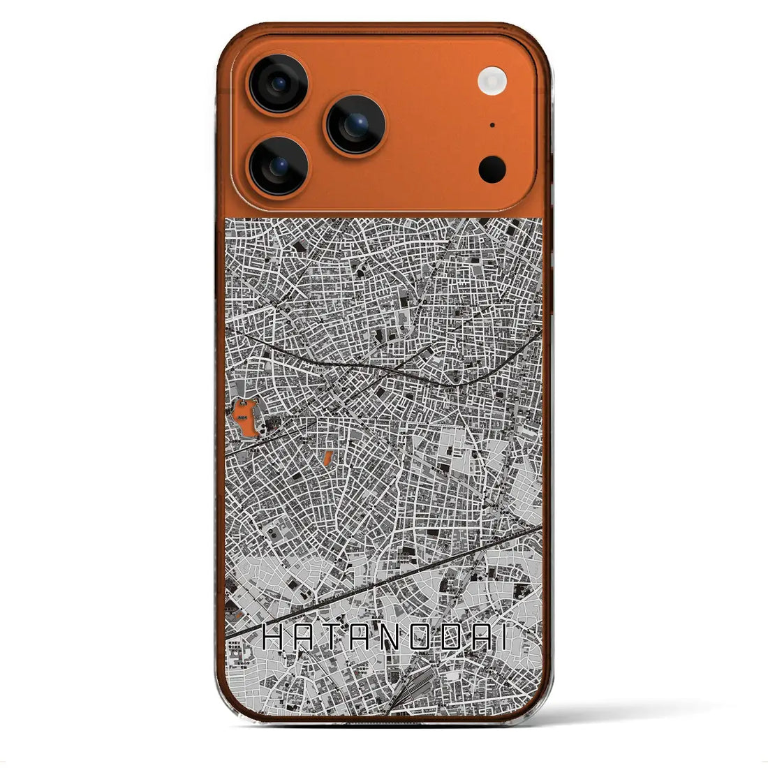 【旗の台（東京都）】地図柄iPhoneケース（クリアタイプ）モノトーン・iPhone 17 Pro Max 用