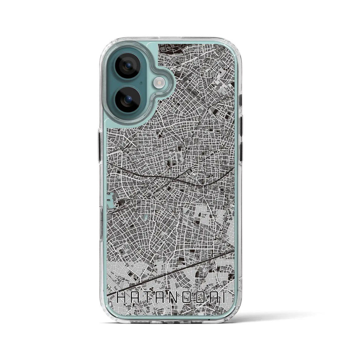 【旗の台（東京都）】地図柄iPhoneケース（MagSafeタイプ）モノトーン・iPhone 16 Pro 用