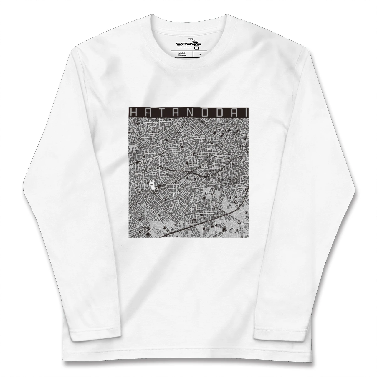 【旗の台（東京都）】地図柄ロングスリーブTシャツ