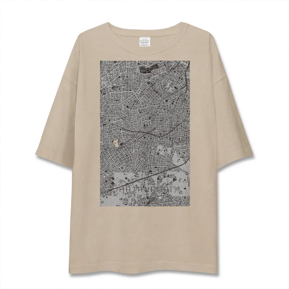 【旗の台(東京都)】地図柄ビッグシルエットTシャツ