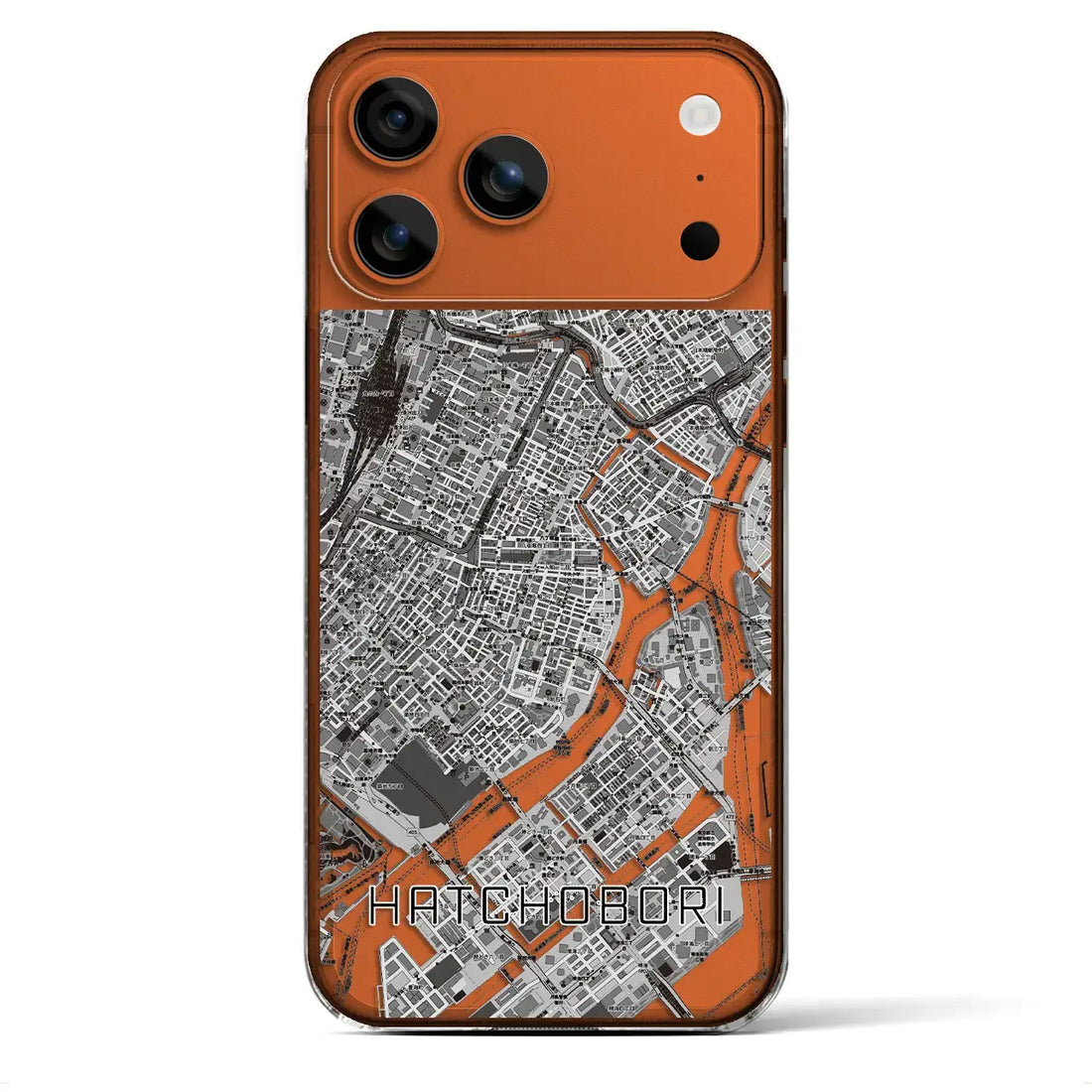 【八丁堀(東京都)】地図柄iPhoneケース(クリアタイプ)