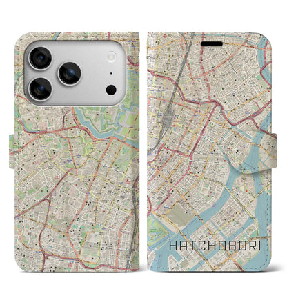 【八丁堀（東京都）】地図柄iPhoneケース（手帳タイプ）