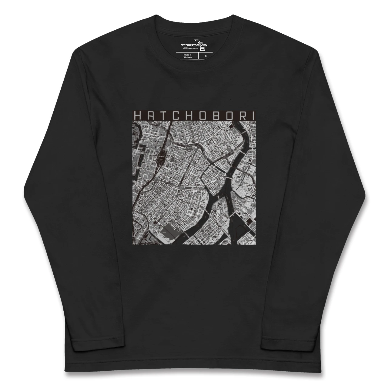 【八丁堀（東京都）】地図柄ロングスリーブTシャツ