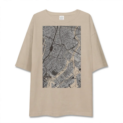 【八丁堀（東京都）】地図柄ビッグシルエットTシャツ