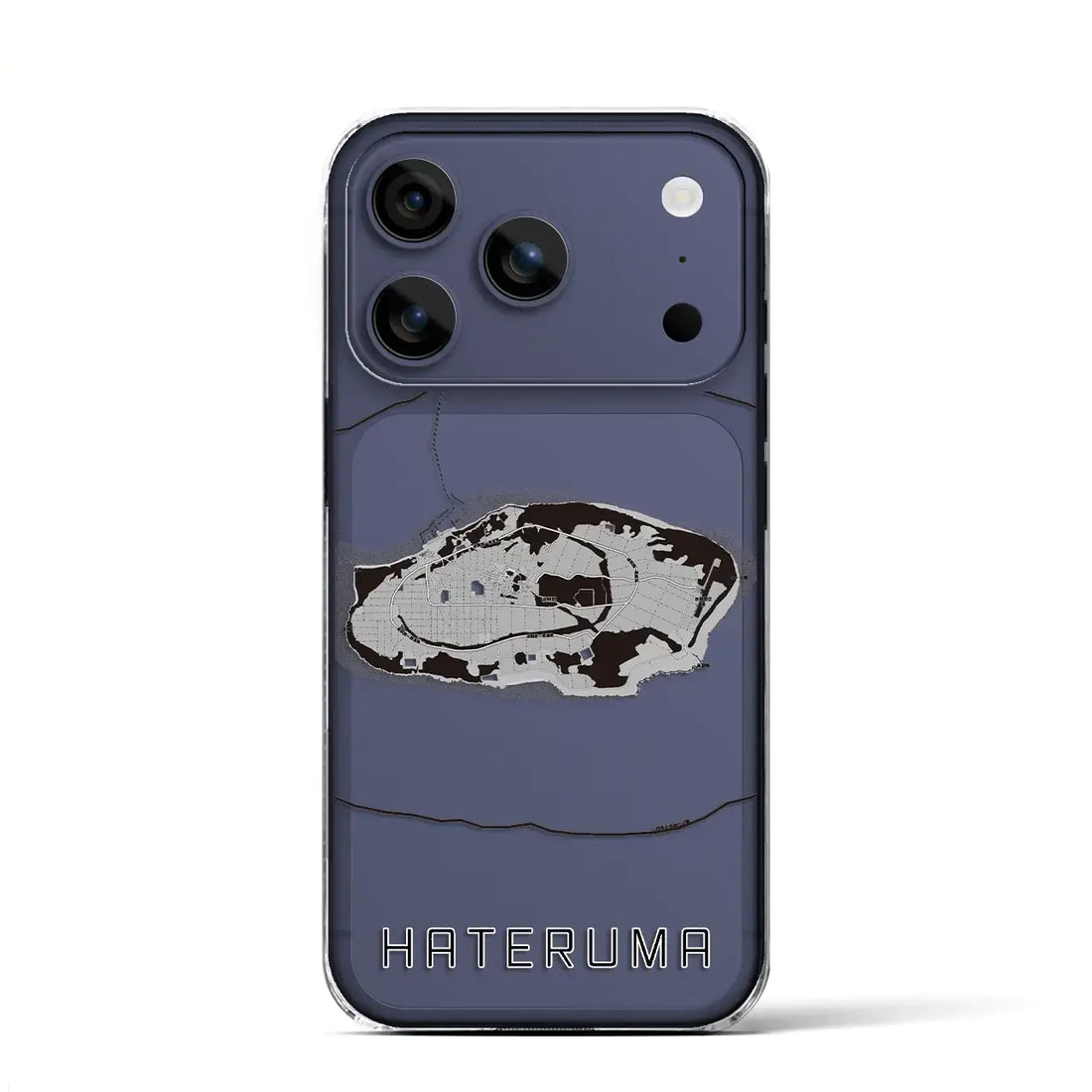 【波照間(沖縄県)】地図柄iPhoneケース(クリアタイプ)モノトーン・iPhone 17 Pro Max 用
