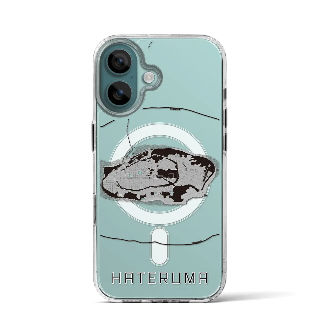 【波照間(沖縄県)】地図柄iPhoneケース(MagSafeタイプ)モノトーン・iPhone 16 Pro 用