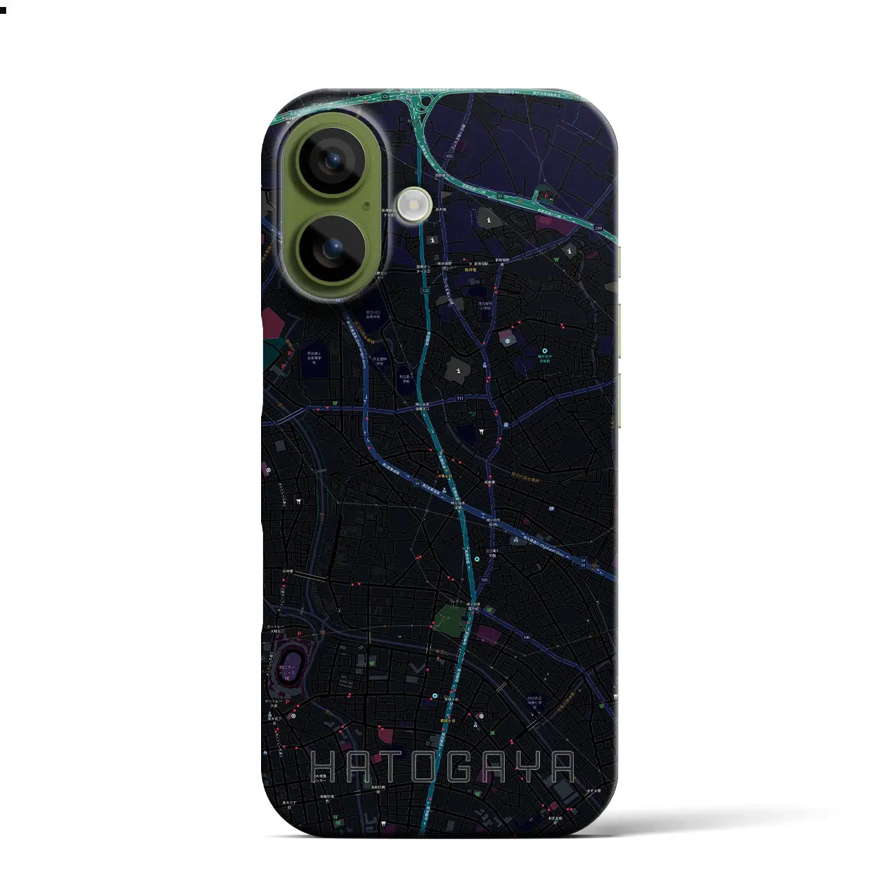 【鳩ヶ谷（埼玉県）】地図柄iPhoneケース（バックカバータイプ）