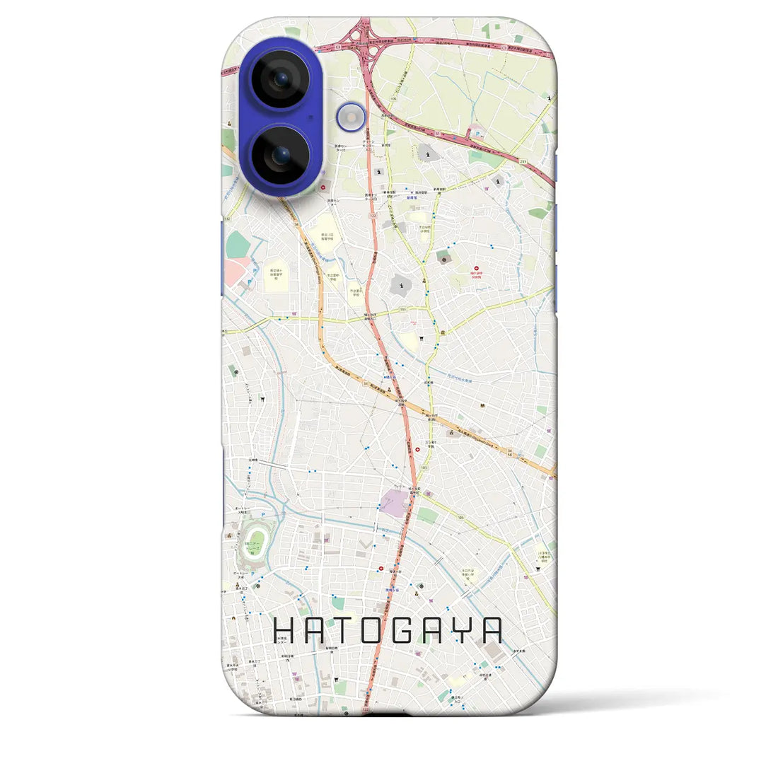 【鳩ヶ谷(埼玉県)】地図柄iPhoneケース(バックカバータイプ)ナチュラル・iPhone 16 Pro Max 用