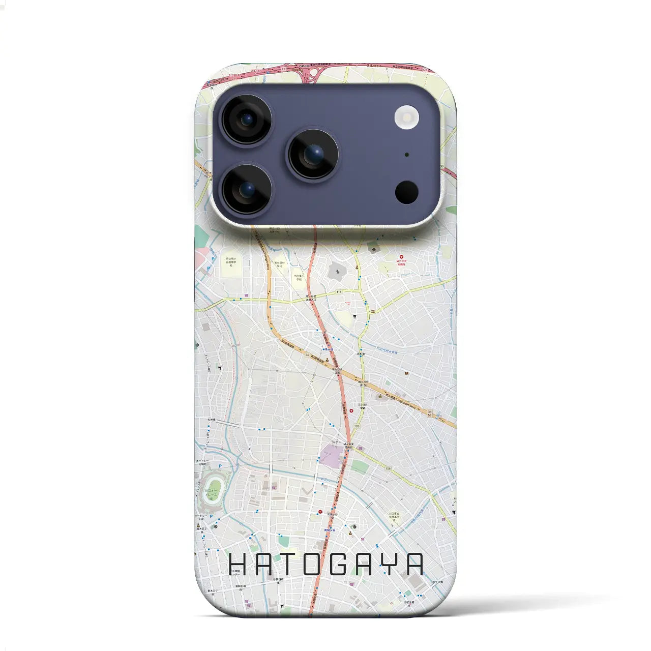 【鳩ヶ谷（埼玉県）】地図柄iPhoneケース（バックカバータイプ）