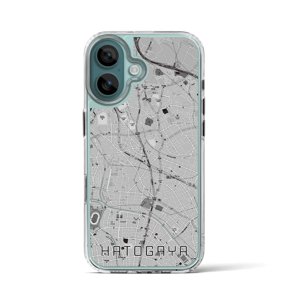 【鳩ヶ谷（埼玉県）】地図柄iPhoneケース（MagSafeタイプ）モノトーン・iPhone 16 Pro 用