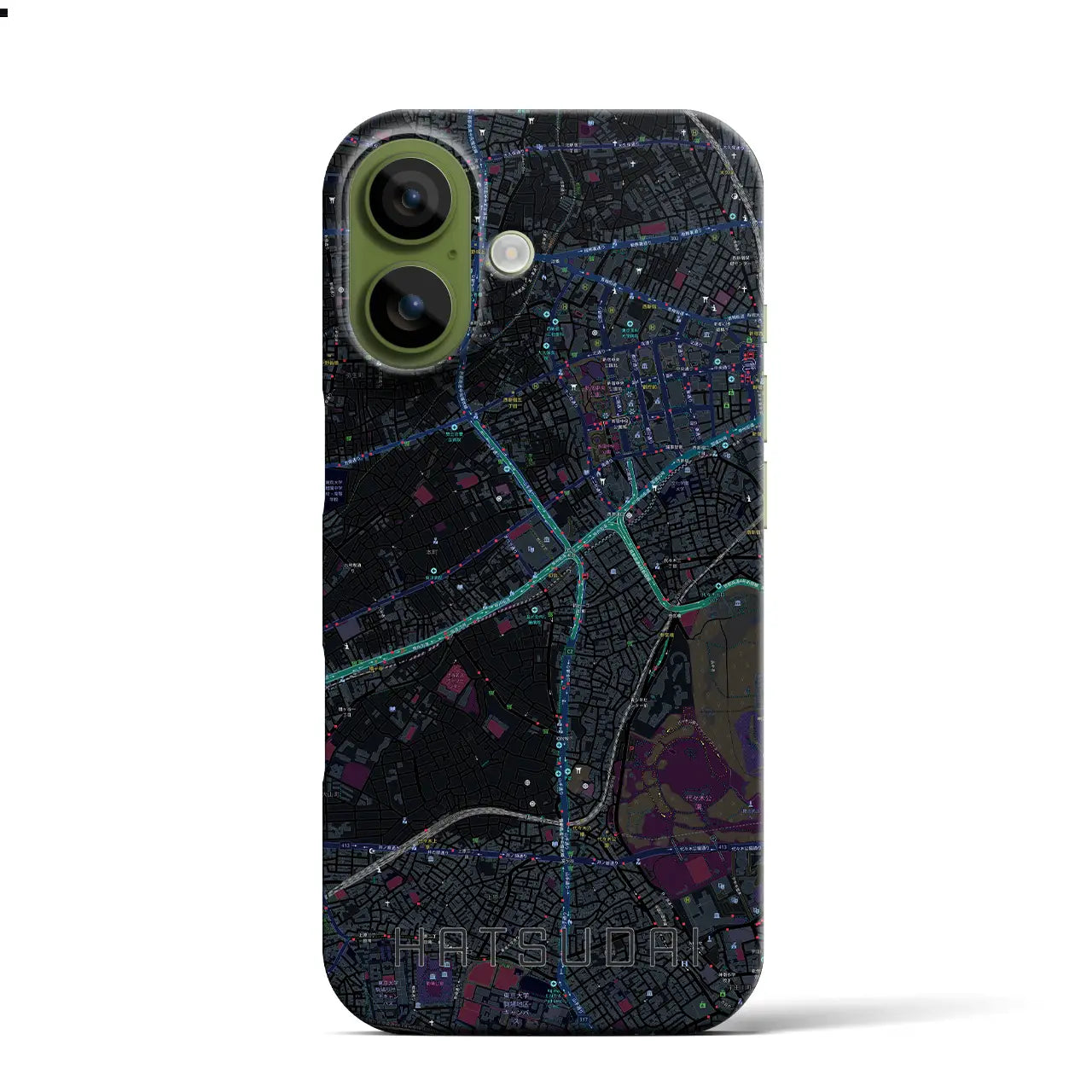 【初台（東京都）】地図柄iPhoneケース（バックカバータイプ）