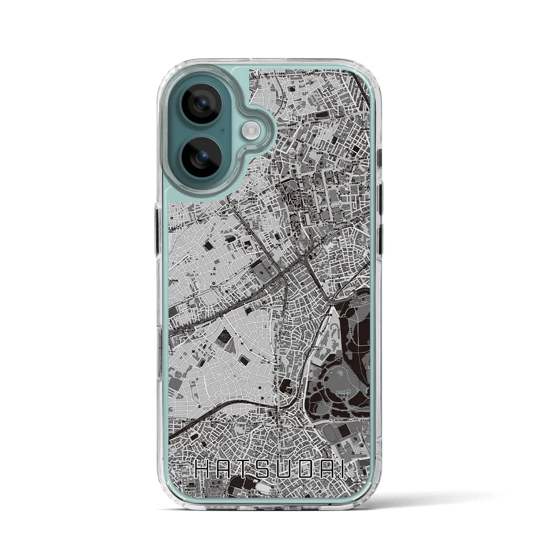 【初台（東京都）】地図柄iPhoneケース（MagSafeタイプ）モノトーン・iPhone 16 Pro 用