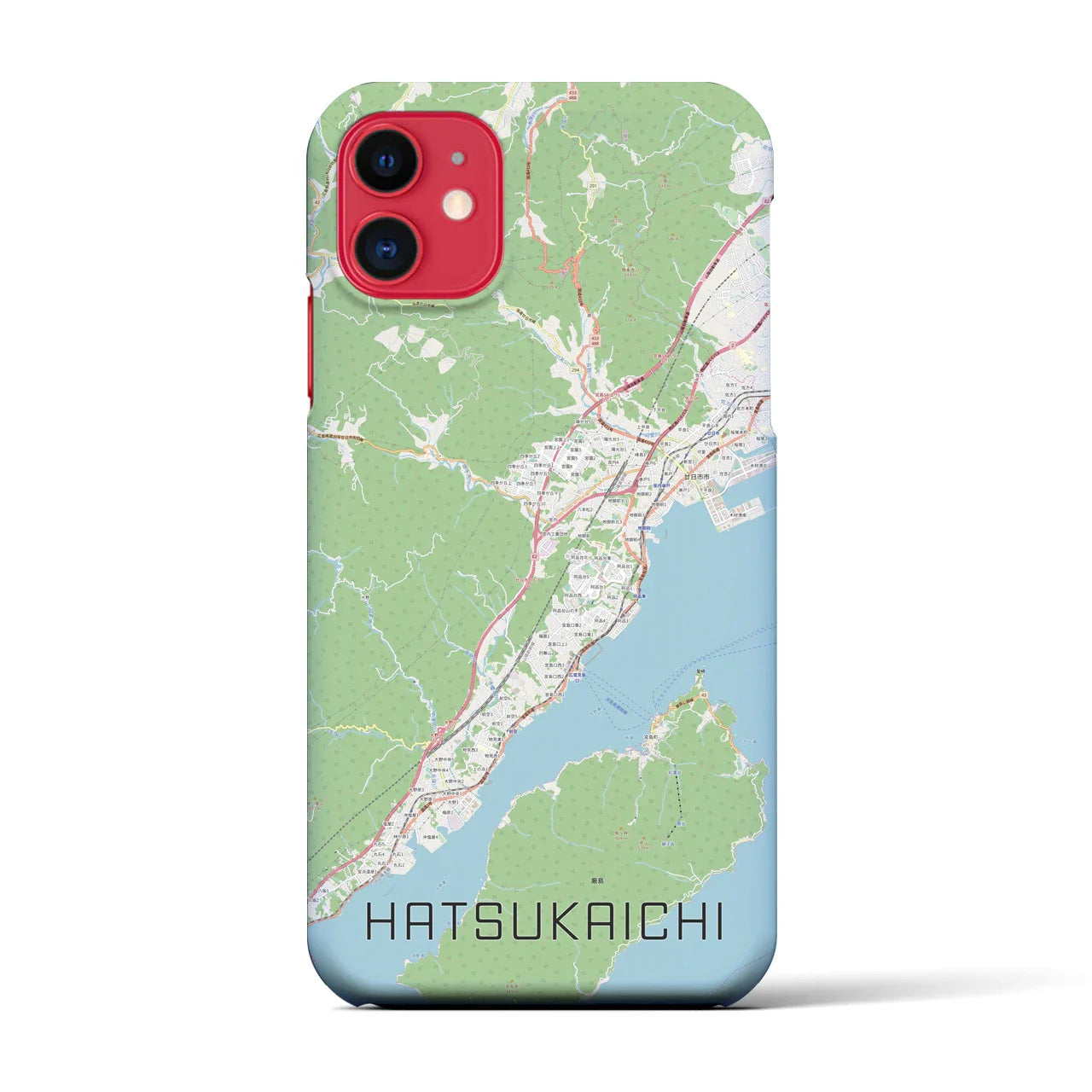 【廿日市（広島県）】地図柄iPhoneケース（バックカバータイプ）